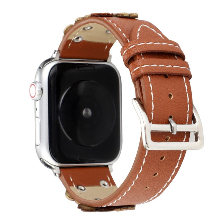 Apple Watch Series 5 44mm / Apple Watch 44mm Ægte læder Rem - Brun#serie_3