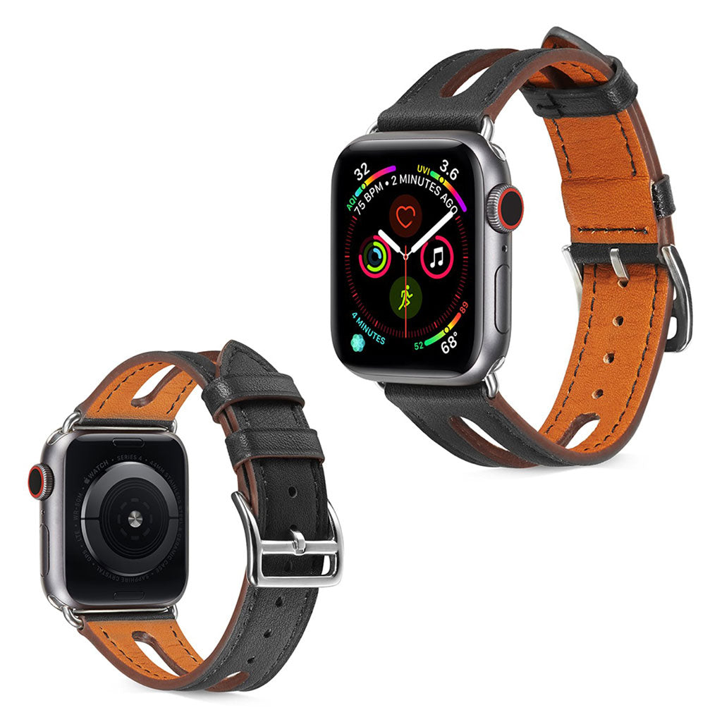 Apple Watch Series 5 44mm / Apple Watch 44mm Γgte lΓ¦der Rem - Sort#serie_1