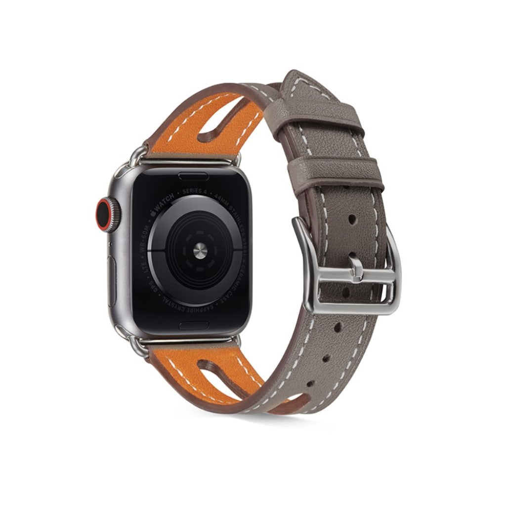 Apple Watch Series 5 44mm / Apple Watch 44mm Ægte læder Rem - Brun#serie_3