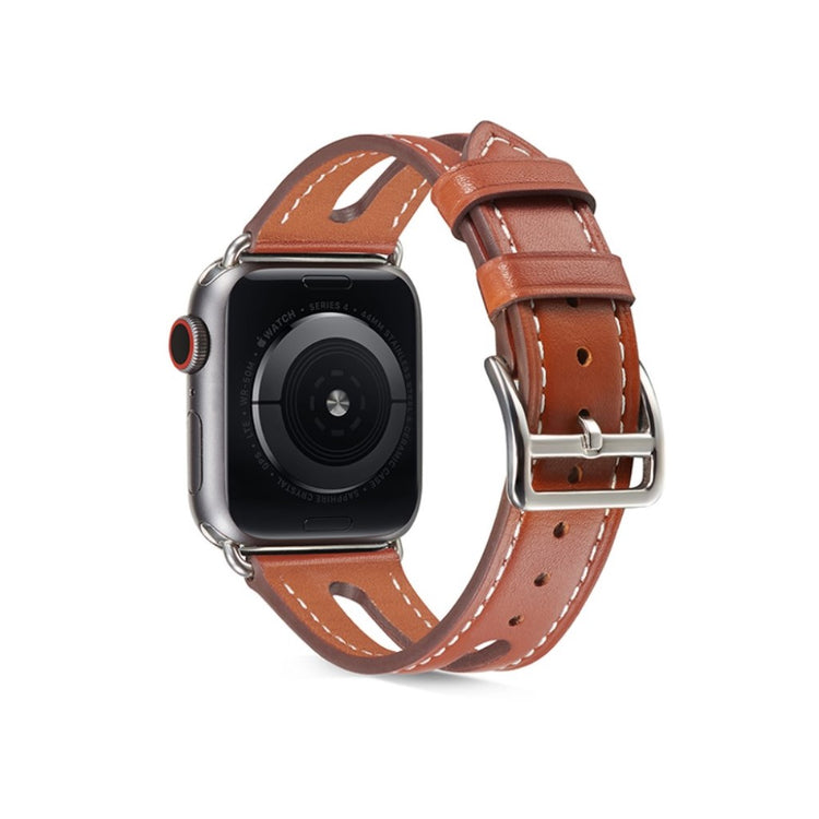 Apple Watch Series 5 44mm / Apple Watch 44mm Ægte læder Rem - Brun#serie_7