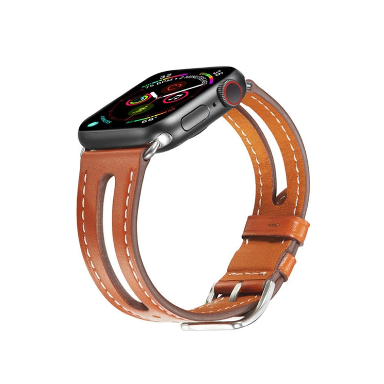 Apple Watch Series 5 44mm / Apple Watch 44mm Ægte læder Rem - Brun#serie_7