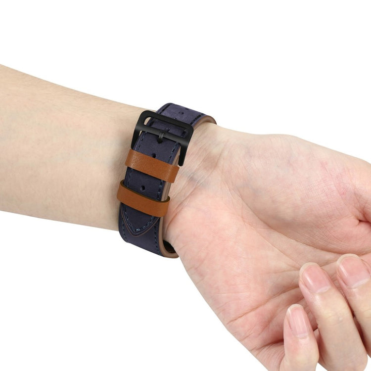 Apple Watch Series 5 44mm / Apple Watch 44mm Ægte læder Rem - Blå#serie_3