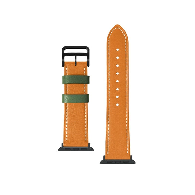 Apple Watch Series 5 44mm / Apple Watch 44mm Ægte læder Rem - Orange#serie_4