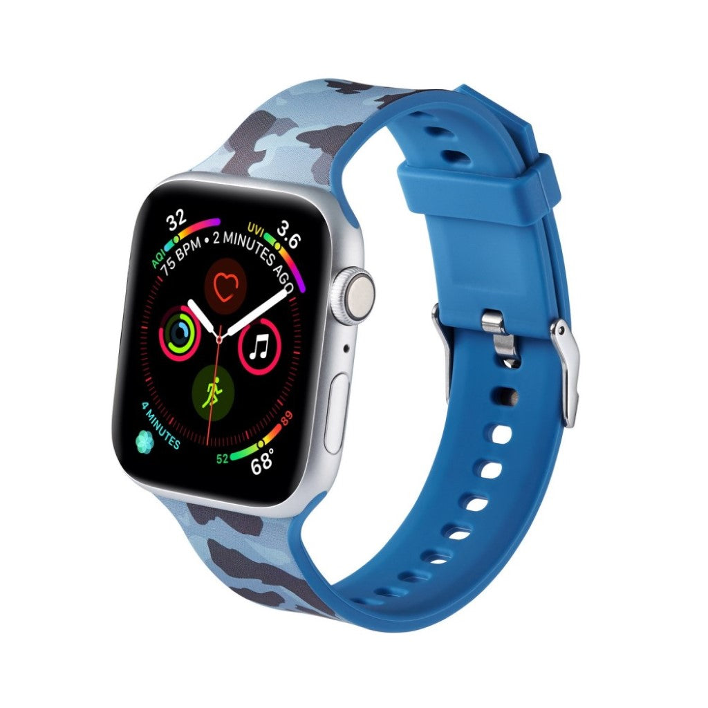 Super flot Apple Watch Series 5 44mm Silikone Rem - Blå#serie_14