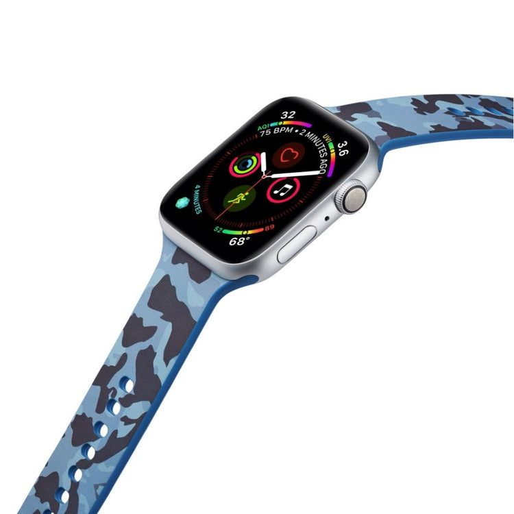 Super flot Apple Watch Series 5 44mm Silikone Rem - Blå#serie_14