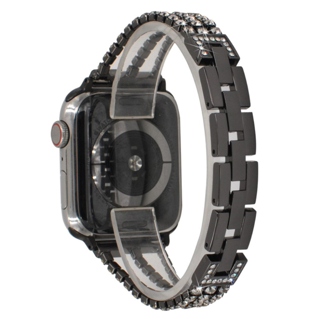 Apple Watch Series 5 44mm / Apple Watch 44mm Metal og Rhinsten Rem - Sort#serie_1