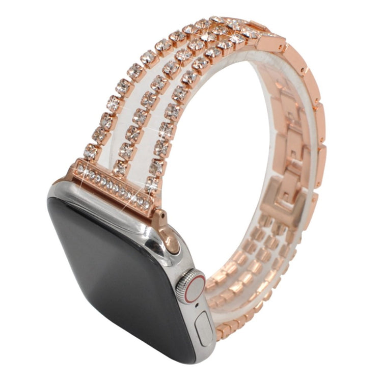 Apple Watch Series 5 44mm / Apple Watch 44mm Metal og Rhinsten Rem - Pink#serie_3