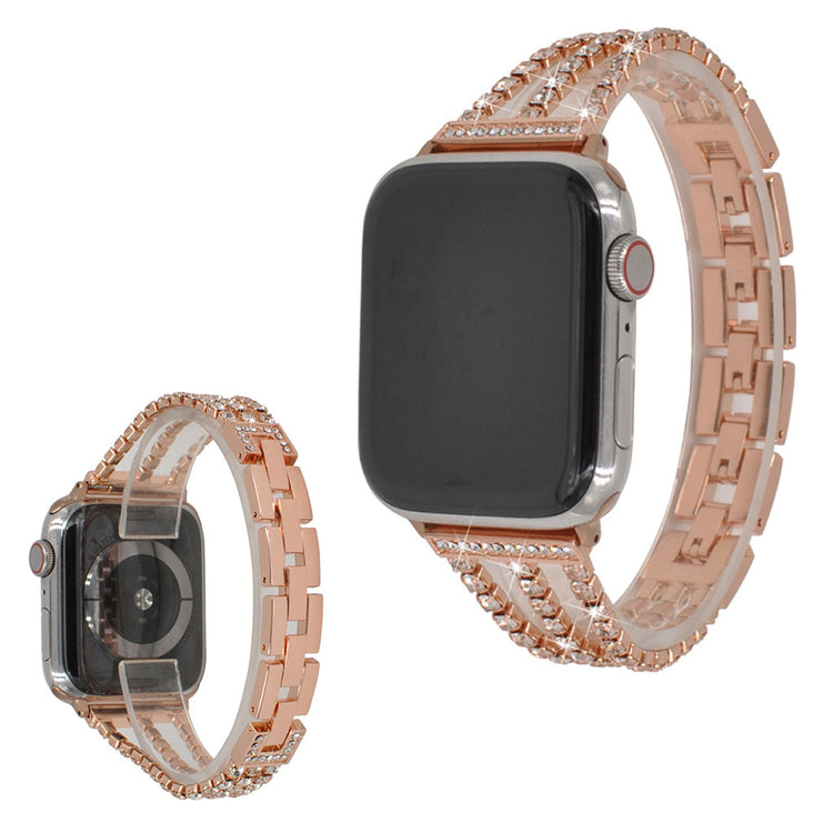 Apple Watch Series 5 44mm / Apple Watch 44mm Metal og Rhinsten Rem - Pink#serie_3