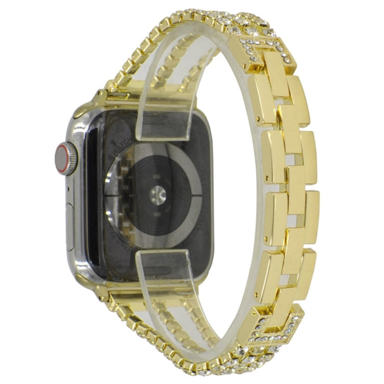 Apple Watch Series 5 44mm / Apple Watch 44mm Metal og Rhinsten Rem - Guld#serie_4