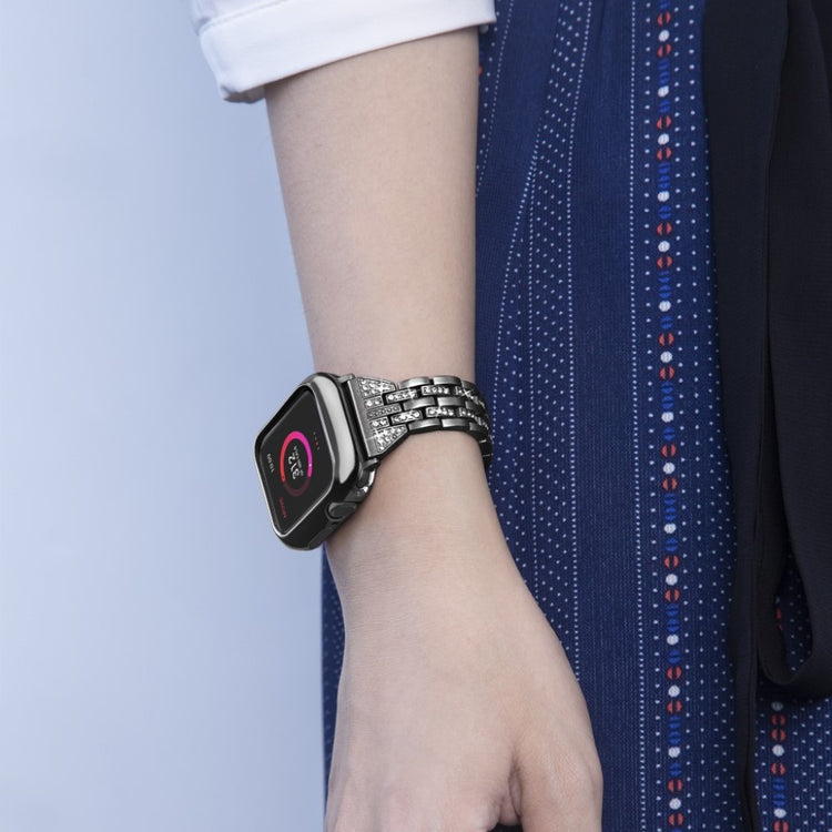 Apple Watch Series 5 44mm / Apple Watch 44mm Metal og Rhinsten Rem - Sort#serie_1