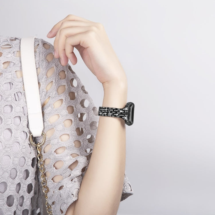 Apple Watch Series 5 44mm / Apple Watch 44mm Metal og Rhinsten Rem - Sort#serie_1