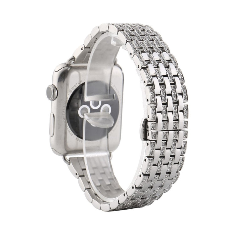 Apple Watch Series 5 44mm / Apple Watch 44mm Metal og Rhinsten Rem - Sølv#serie_4