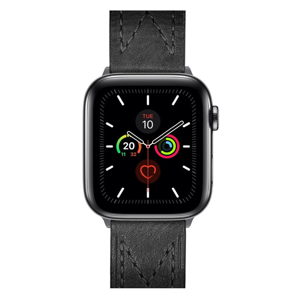 Meget cool Universal Apple Ægte læder Rem - Sort#serie_1