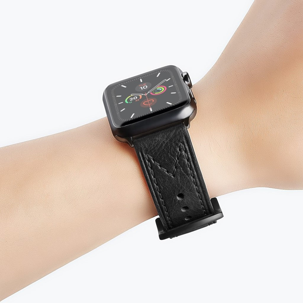 Meget cool Universal Apple Ægte læder Rem - Sort#serie_1