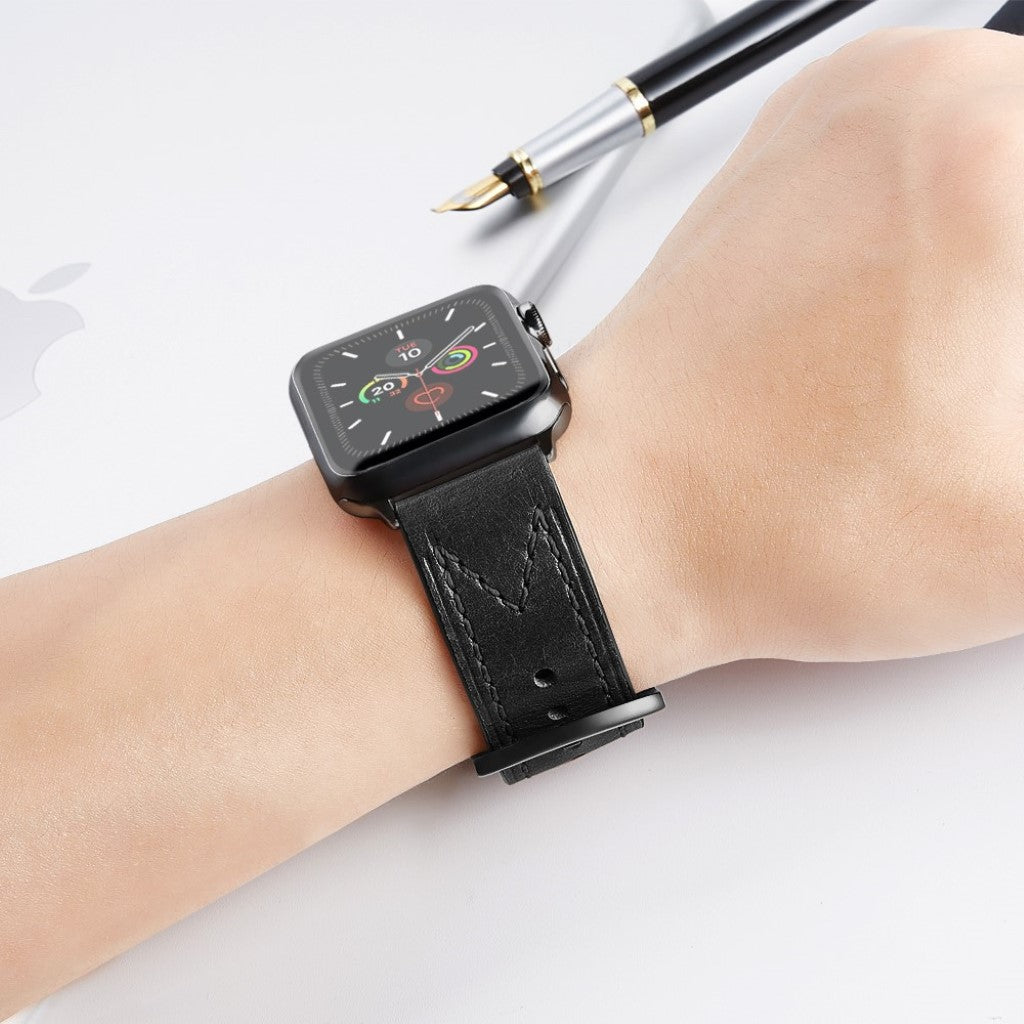 Meget cool Universal Apple Ægte læder Rem - Sort#serie_1