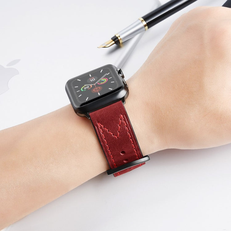 Meget cool Universal Apple Ægte læder Rem - Rød#serie_2