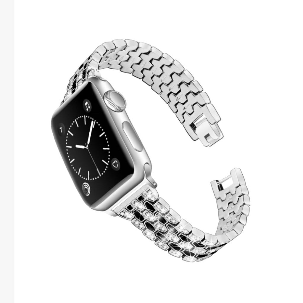 Vildt hårdfør Universal Apple Metal og Rhinsten Rem - Sølv#serie_4