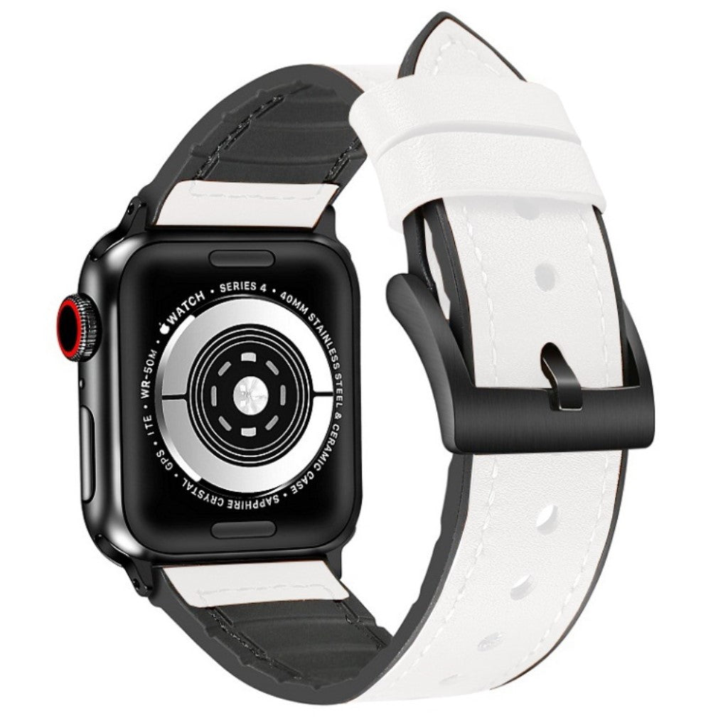 Super elegant Universal Apple Kunstlæder og Silikone Rem - Hvid#serie_2
