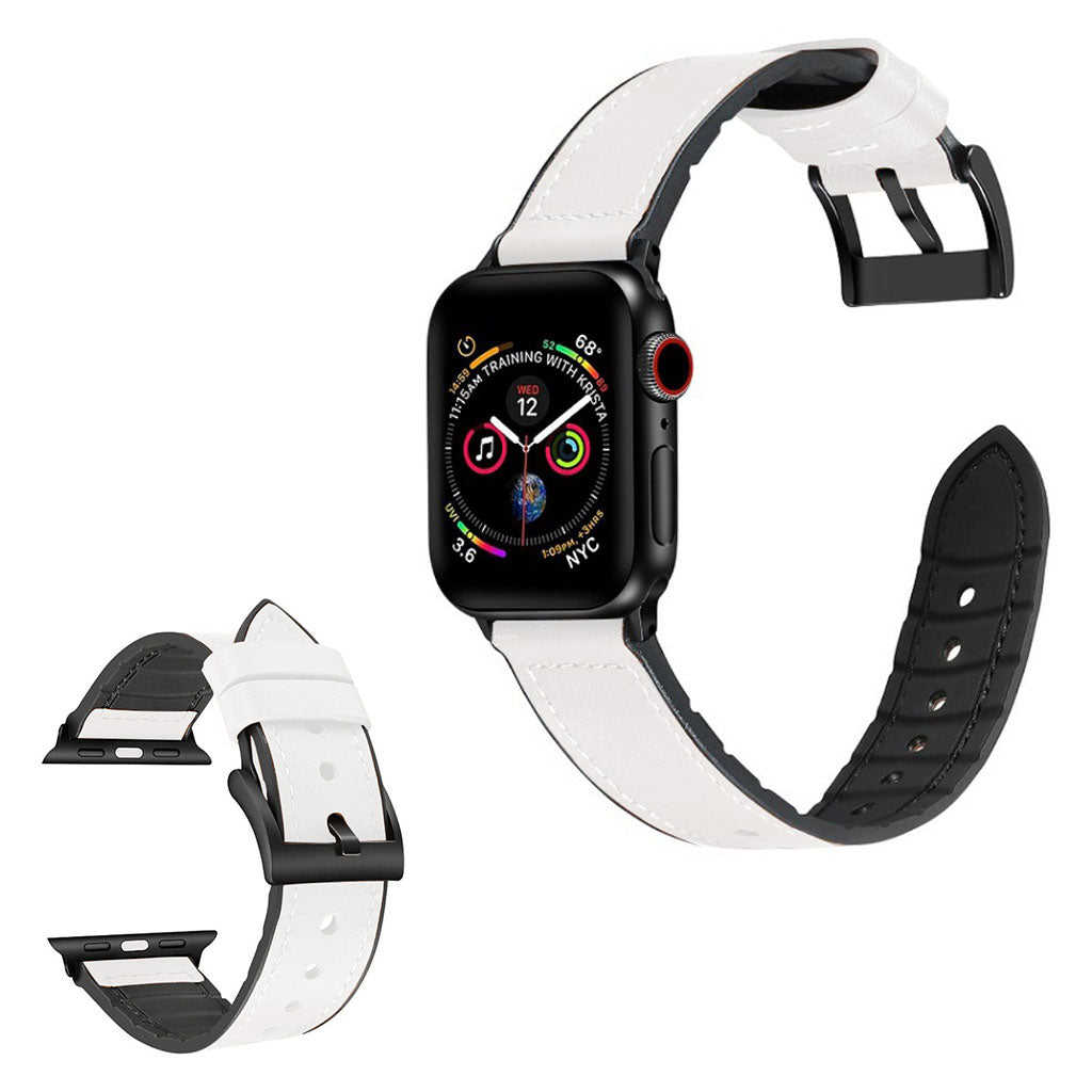 Super elegant Universal Apple Kunstlæder og Silikone Rem - Hvid#serie_2