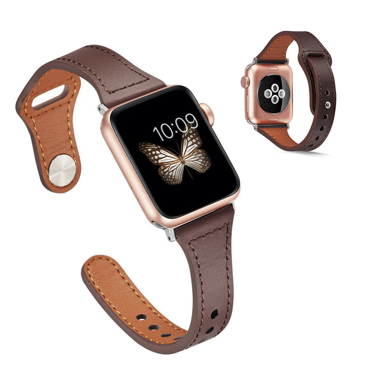 Rigtigt skøn Universal Apple Ægte læder Rem - Brun#serie_6