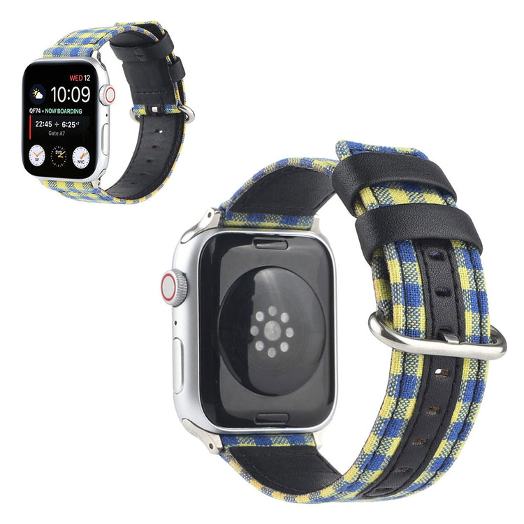 Apple Watch Series 6 / 5 44mm lattice pattern watch band - Yellow / Blue#serie_4