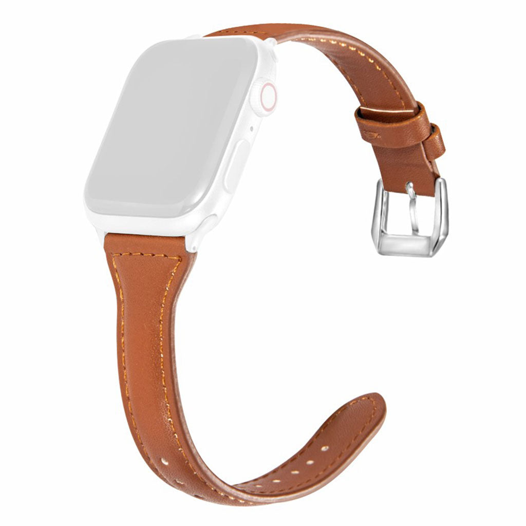 Apple Watch Series 6 / 5 44mm simple leather watch band - Brown#serie_3