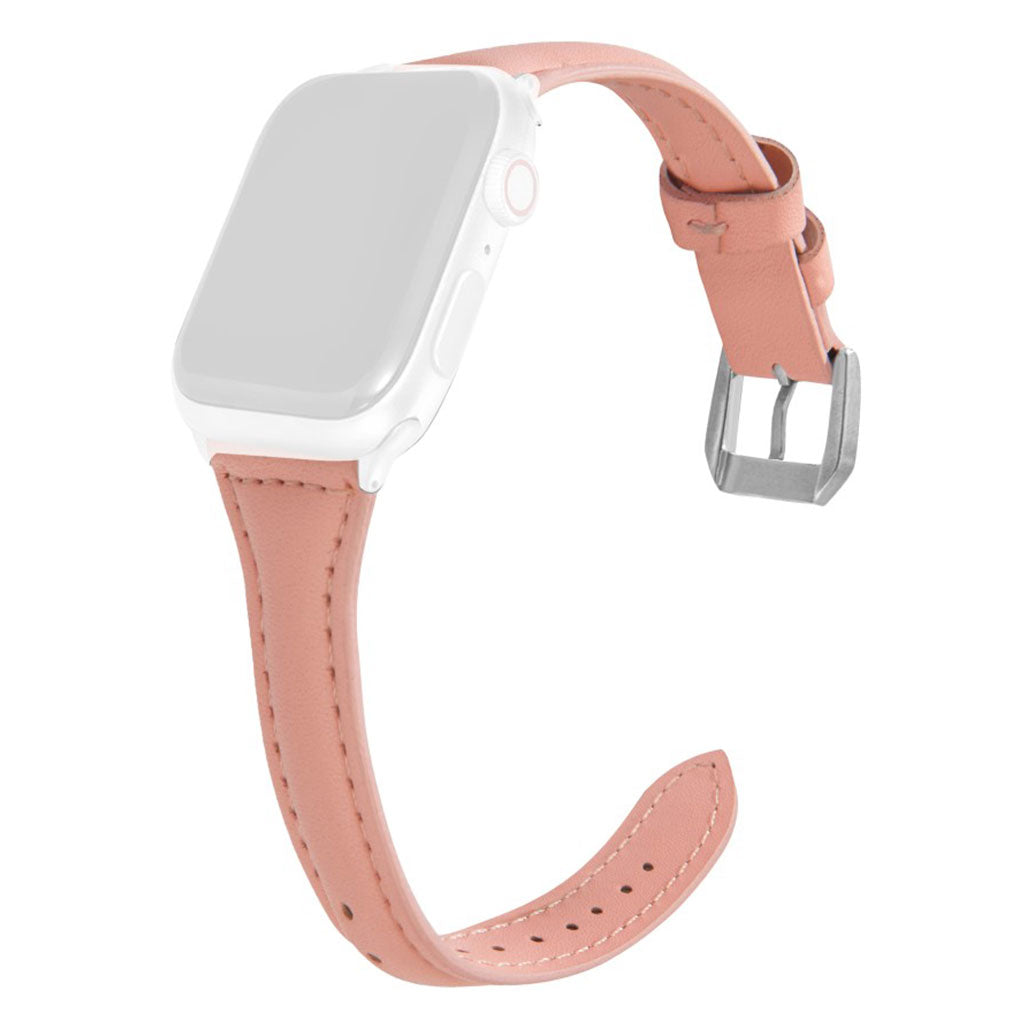 Apple Watch Series 6 / 5 44mm simple leather watch band - Pink#serie_4