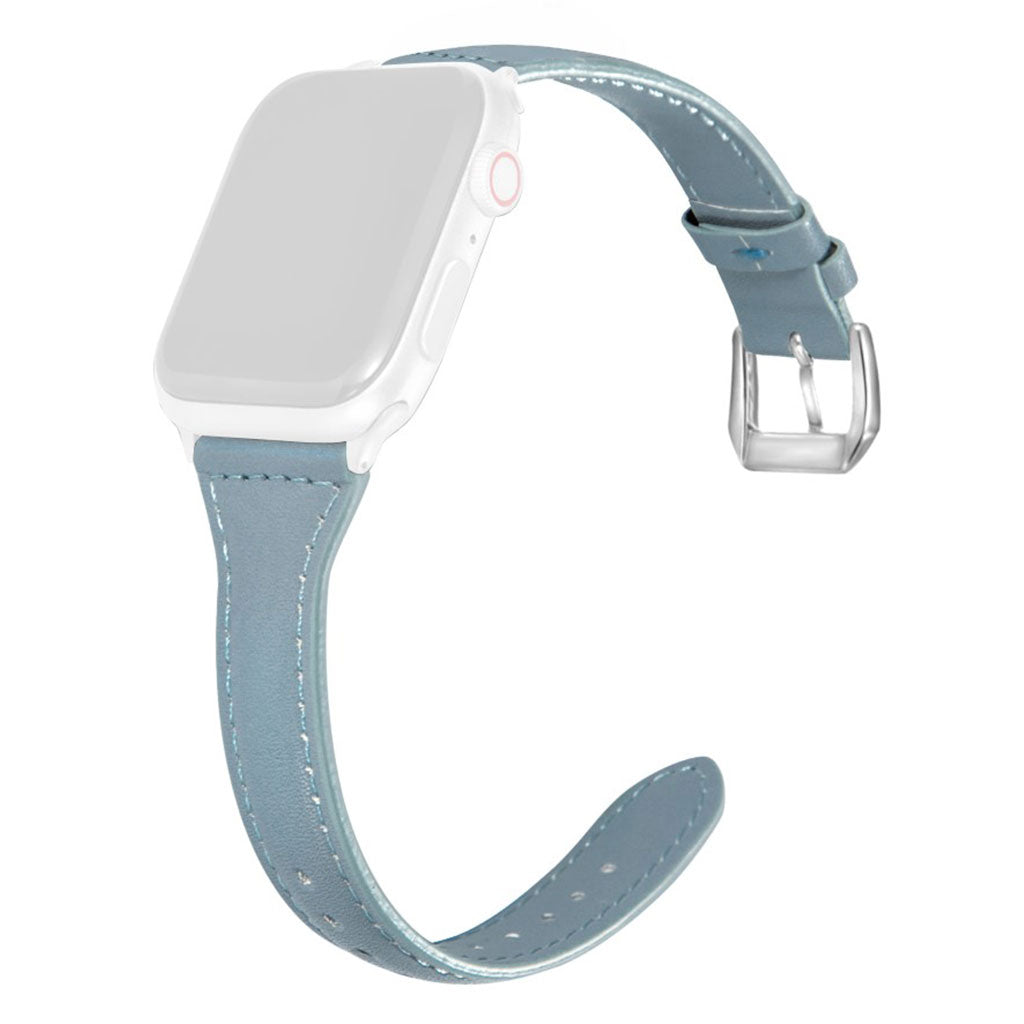 Apple Watch Series 6 / 5 44mm simple leather watch band - Baby Blue#serie_6
