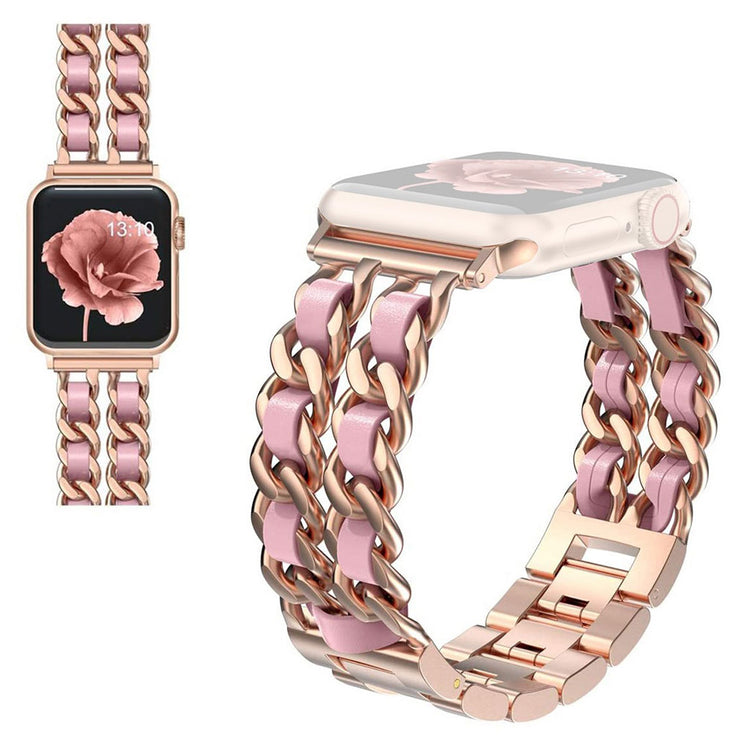 Super pænt Universal Apple Metal og Kunstlæder Rem - Pink#serie_6