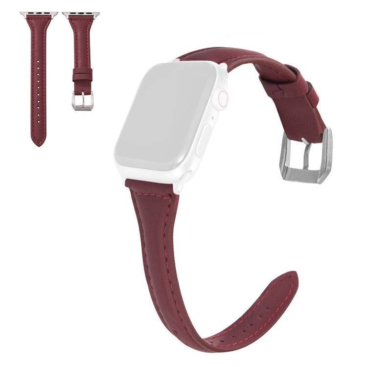 Apple Watch Series 6 / 5 40mm simple leather watch band - Wine Red#serie_9