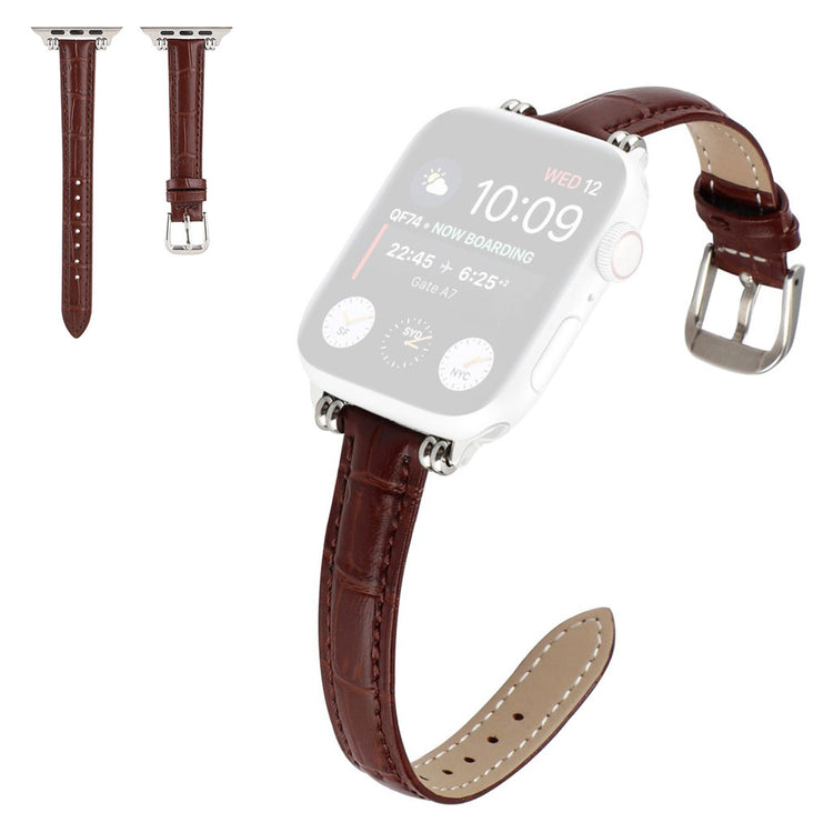 Glimrende Universal Apple Ægte læder Rem - Brun#serie_4