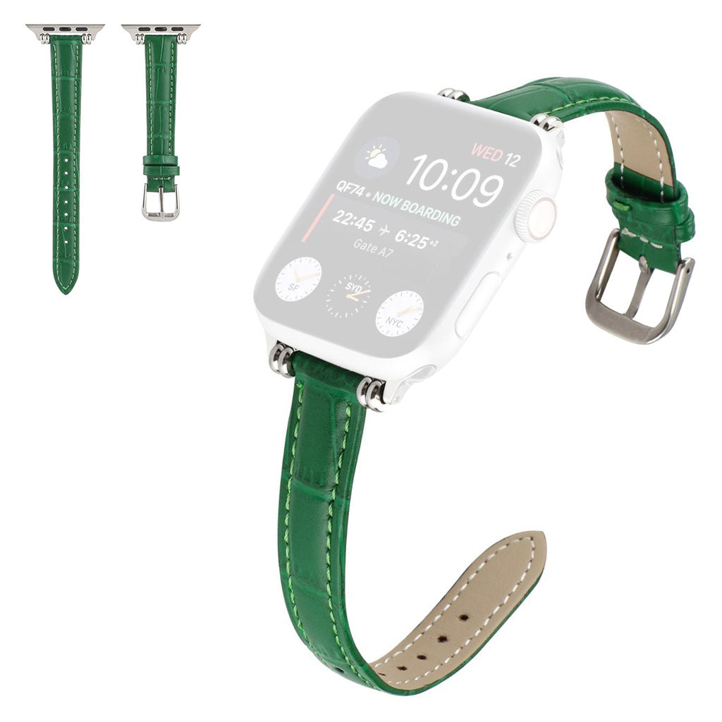 Glimrende Universal Apple Ægte læder Rem - Grøn#serie_6
