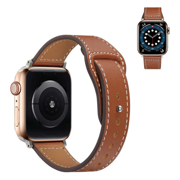 Meget flot Universal Apple Ægte læder Rem - Brun#serie_1