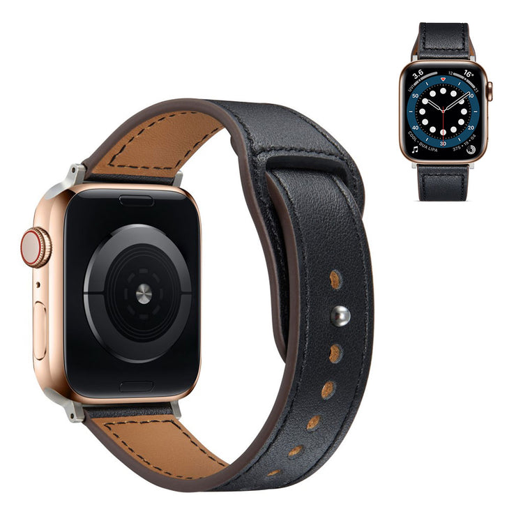 Meget flot Universal Apple Ægte læder Rem - Sort#serie_6