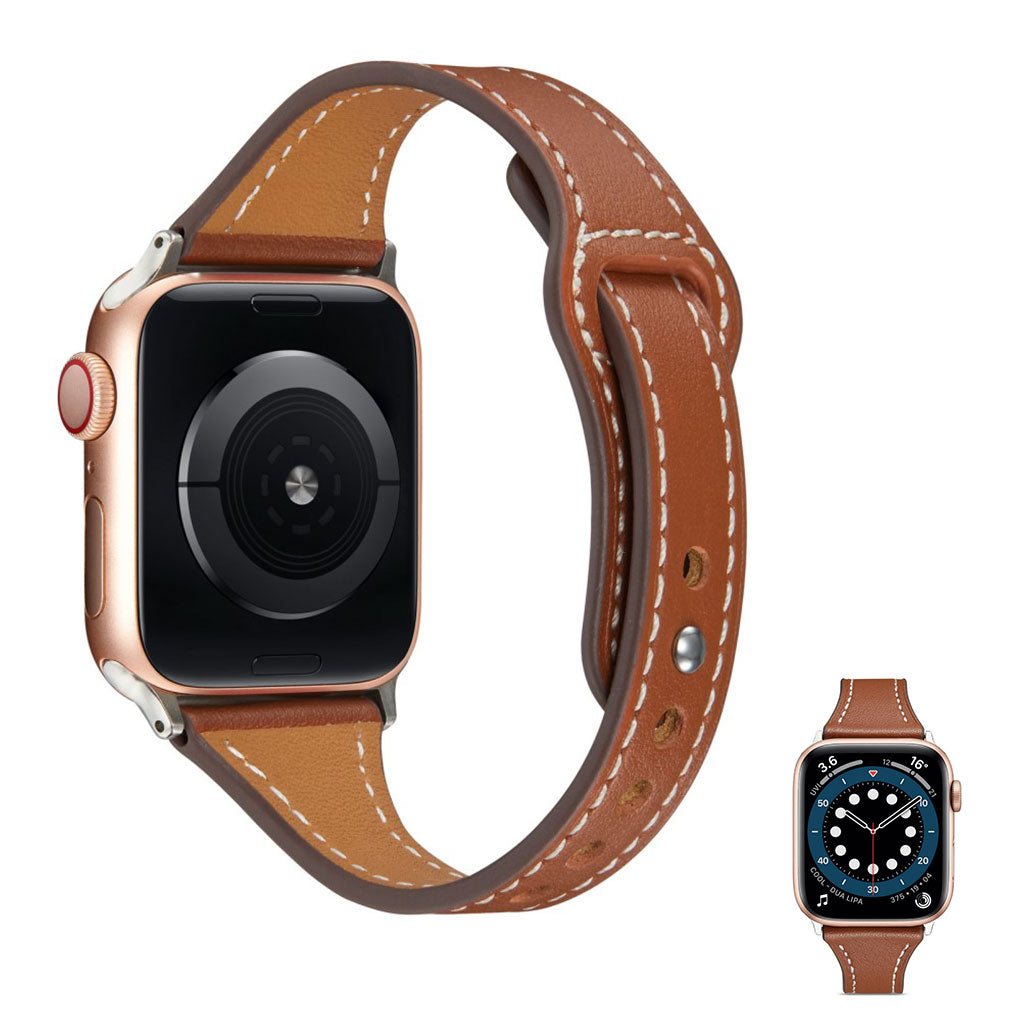 Vildt nydelig Universal Apple Ægte læder Rem - Brun#serie_3