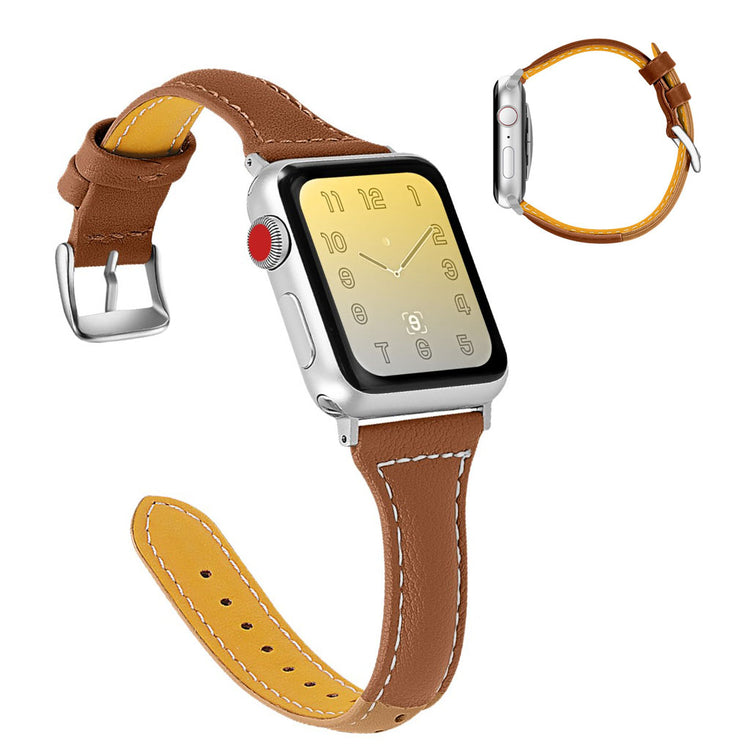 Rigtigt skøn Universal Apple Ægte læder Rem - Brun#serie_6