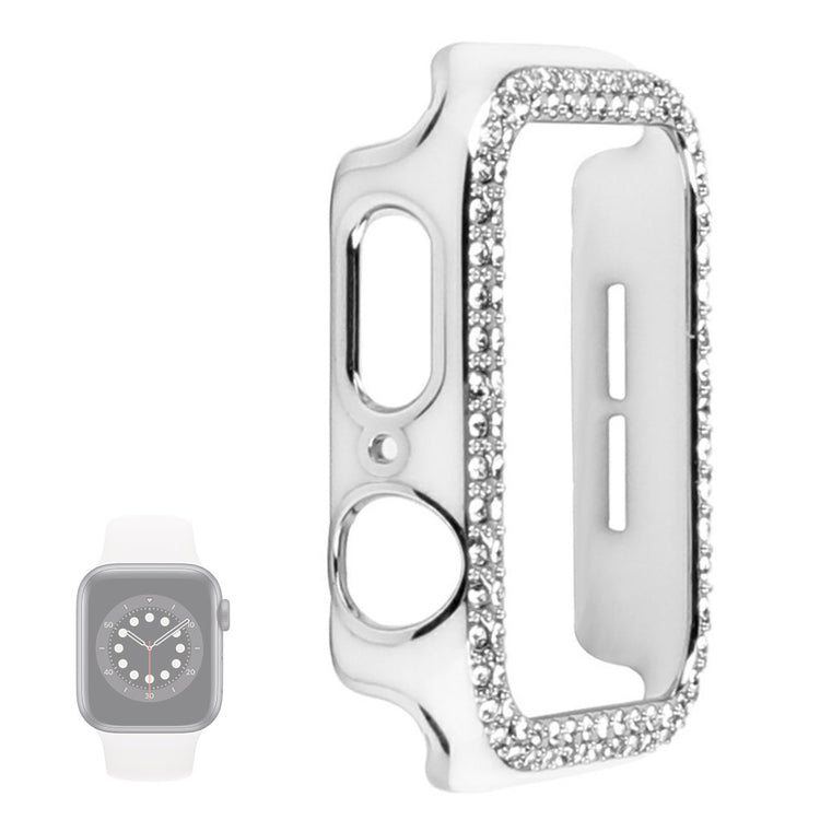 Universal Apple  Plastik og Rhinsten Bumper  - Hvid#serie_2