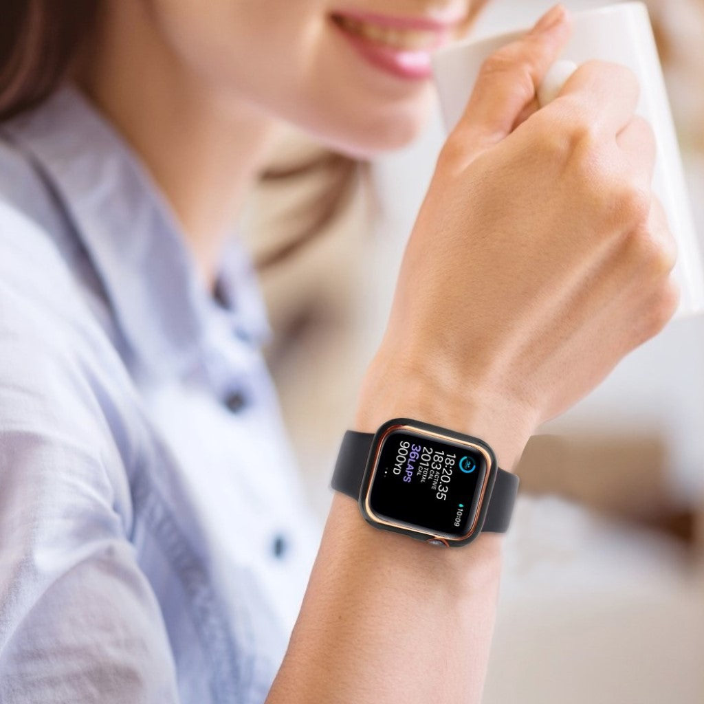 Meget Flot Universal Apple Cover med Skærmbeskytter i Plastik og Hærdet Glas - Sort#serie_1