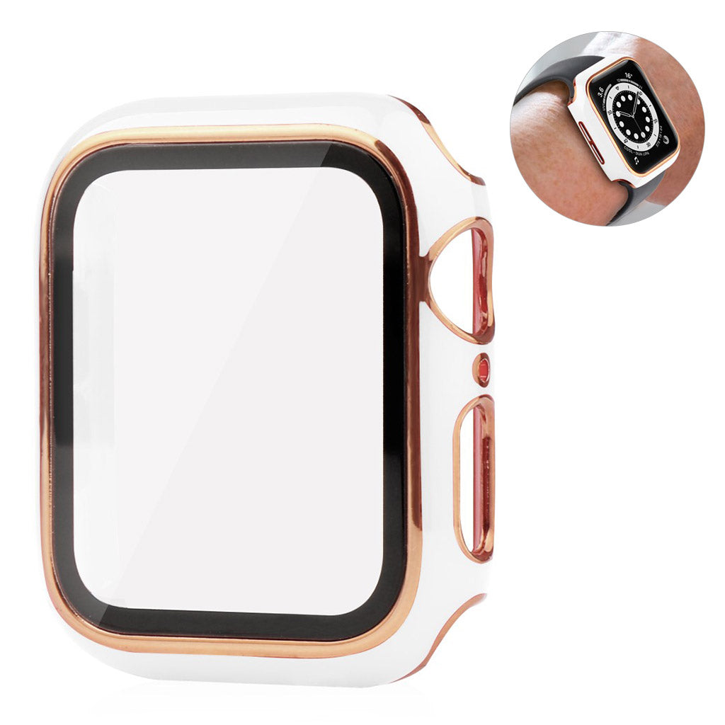 Meget Flot Universal Apple Cover med Skærmbeskytter i Plastik og Hærdet Glas - Hvid#serie_2