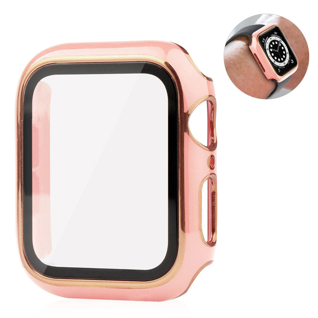 Meget Flot Universal Apple Cover med Skærmbeskytter i Plastik og Hærdet Glas - Pink#serie_4