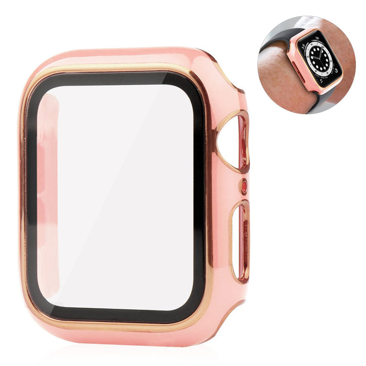 Meget Flot Universal Apple Cover med Skærmbeskytter i Plastik og Hærdet Glas - Pink#serie_4