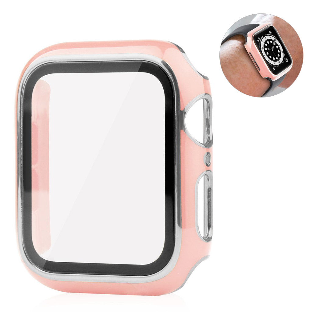 Meget Flot Universal Apple Cover med Skærmbeskytter i Plastik og Hærdet Glas - Pink#serie_5