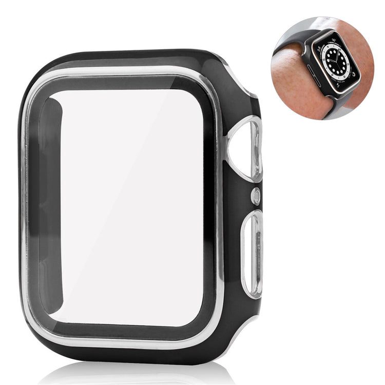 Meget Flot Universal Apple Cover med Skærmbeskytter i Plastik og Hærdet Glas - Sort#serie_6