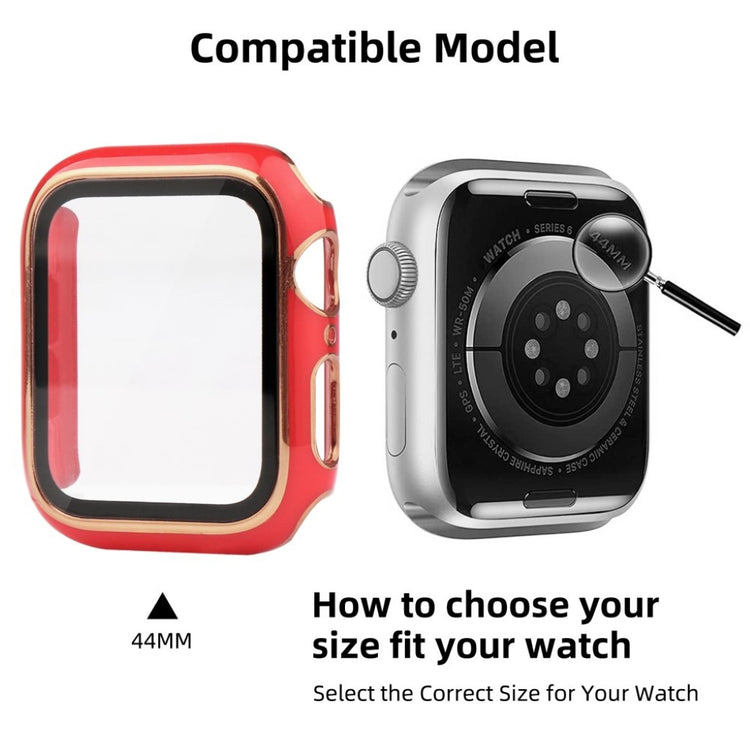 Meget Flot Universal Apple Cover med Skærmbeskytter i Plastik og Hærdet Glas - Rød#serie_7