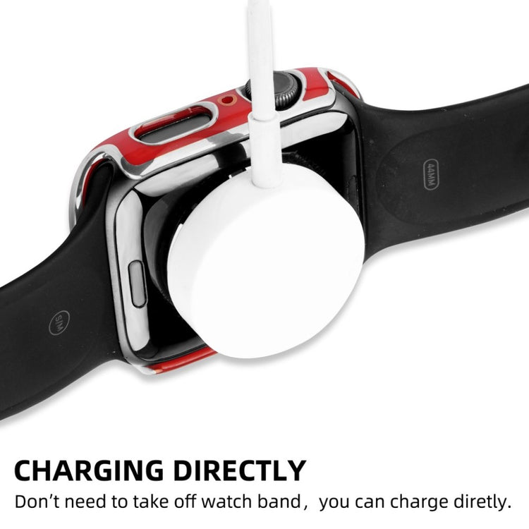 Meget Flot Universal Apple Cover med Skærmbeskytter i Plastik og Hærdet Glas - Rød#serie_8