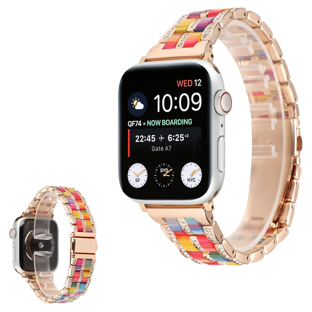 Super sejt Universal Apple Metal og Rhinsten Rem - Flerfarvet#serie_6