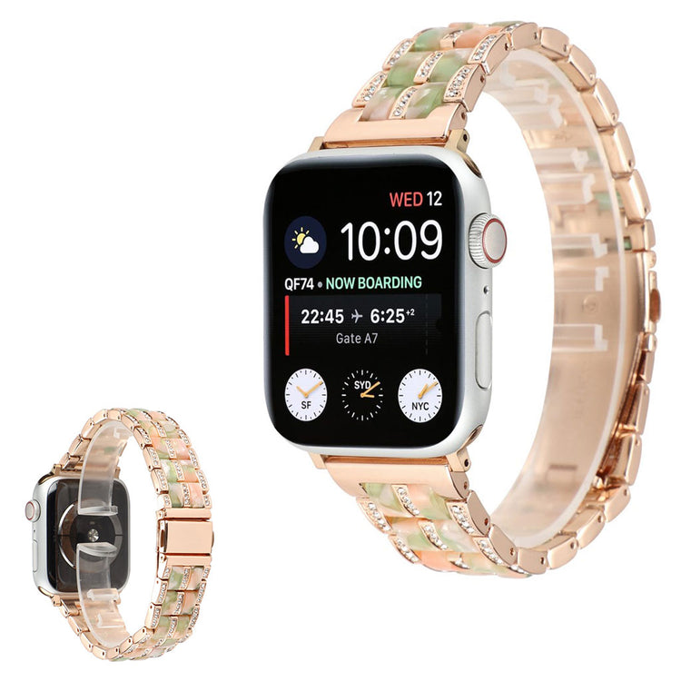 Super sejt Universal Apple Metal og Rhinsten Rem - Guld#serie_7