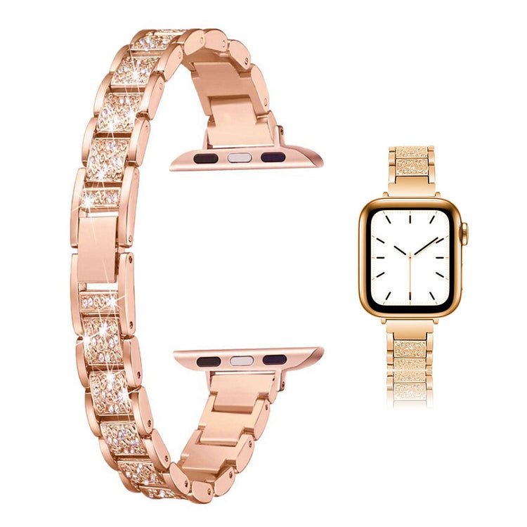 Pænt Universal Apple Metal og Rhinsten Rem - Pink#serie_3