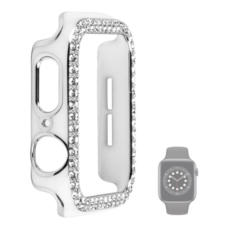 Universal Apple  Plastik og Rhinsten Bumper  - Hvid#serie_2