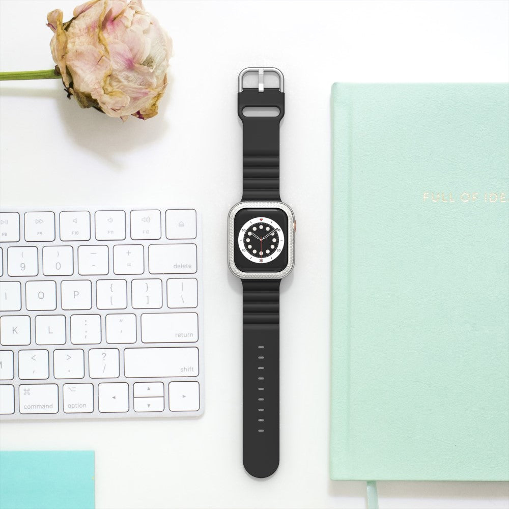 Universal Apple  Metal og Rhinsten Bumper  - Sølv#serie_120